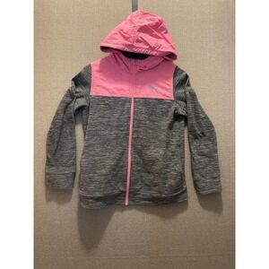 Puma Hooded Jacket Girls Large (14/16) Gray and Pink